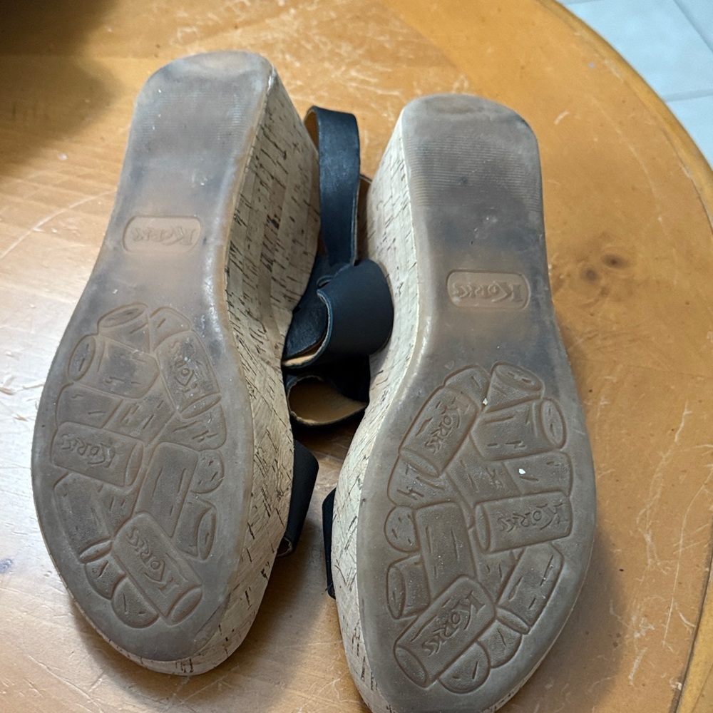 Kork-Ease Black Wedge Sandals - Picture 2 of 2